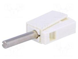 Plug | 4mm banana | 20A | 42V | white | non-insulated | 40mm | 3.86g