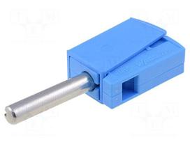 Plug | 4mm banana | 20A | 42V | blue | non-insulated | 40mm | 3.86g
