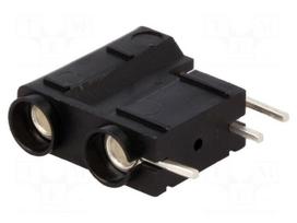 Socket | 4mm banana | 10A | 250VDC | black | silver plated | PCB | 29.7mm