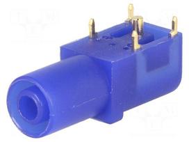 Socket | 4mm banana | 24A | 33mm | blue | gold-plated | on panel
