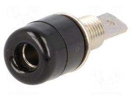 Socket | 4mm banana | 32A | 33VAC | 70VDC | black | nickel plated | 5mΩ