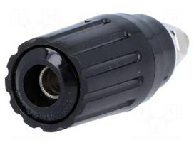 Socket | 4mm banana | 25A | black | insulated | crimped