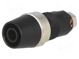Socket | 4mm banana | 32A | 1kVDC | black | nickel plated | screw | 39mm