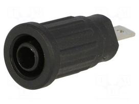 Socket | 4mm banana | 24A | 1.5kVDC | black | nickel plated | on panel