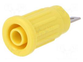 Socket | 4mm banana | 24A | 1kV | yellow | push-in | 33mm | -25÷80°C | 5mΩ