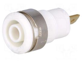 Socket | 4mm banana | 24A | 1kV | Cutout: Ø12.2mm | white | gold-plated