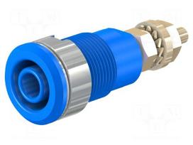 Socket | 4mm banana | 32A | 1kV | Cutout: Ø12.2mm | blue | gold-plated