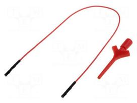 Clip-on probe | pincers type | 2A | 60VDC | red | Grip capac: max.2mm