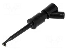 Clip-on probe | hook type | 6A | 60VDC | black | Grip capac: max.2mm