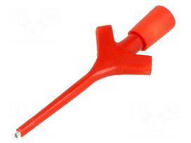 Clip-on probe | pincers type | 2A | 60VDC | red | Grip capac: max.3.5mm