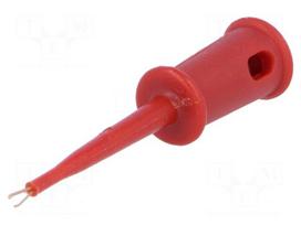 Clip-on probe | pincers type | 3A | 60VDC | red | Insulation: polyamide