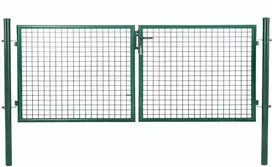 Besk Dvigubi vartai 4m x 1.5m Žali su spyna ir rankenomis