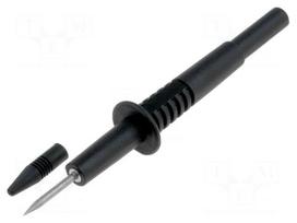 Test probe | 10A | black | Tip diameter: 2mm | Socket size: 4mm