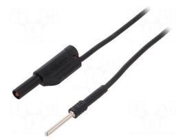 Test lead | 19A | 4mm banana plug-3,5mm banana plug | Len: 1m | black