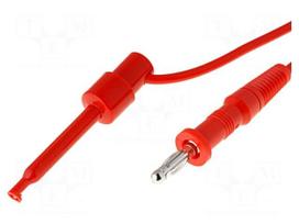 Test lead | 60VDC | 10A | 4mm straight banana plug-hook clip-on