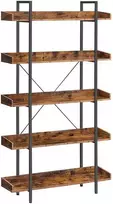 Songmics Knygų lentyna 100x28x178 cm Ruda medžio drožlių plokštė Plienas