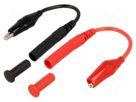 Set of test leads | 4mm straight banana plug-crocodile clip