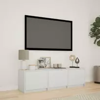 TV staliukas TV spintelė su LED Baltas 140 x 34 x 40 cm Dirbtinė mediena