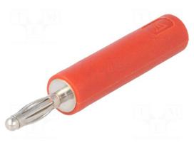 Adapter | 2mm banana | 10A | 60VDC | red | Plating: nickel plated