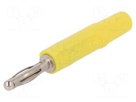 Plug | 2mm banana | 10A | 70VDC | yellow | Plating: nickel plated | Ø: 2mm