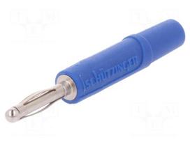 Plug | 2mm banana | 10A | 70VDC | blue | Plating: nickel plated | Ø: 2mm
