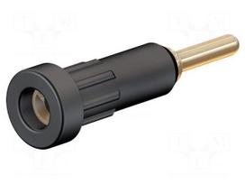Socket | 2mm banana | 10A | 24.5mm | black | Mounting: push-in,on panel
