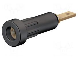 Socket | 2mm banana | 10A | 23mm | black | Mounting: soldered,on panel