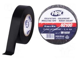Tape: electrical insulating | W: 19mm | L: 20m | Thk: 0.15mm | black