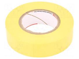 Tape: electrical insulating | W: 19mm | L: 20m | Thk: 0.15mm | yellow