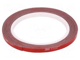 Tape: fixing | W: 6mm | L: 5m | Thk: 0.6mm | acrylic | grey | max.230°C