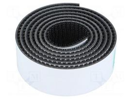 Tape: velcro | W: 25mm | L: 1m | Thk: 5.8mm | rubber | black | -30÷50°C