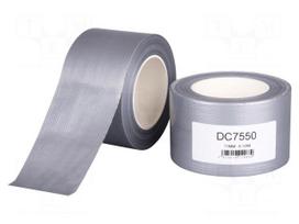 Tape: duct | W: 75mm | L: 50m | Thk: 0.17mm | silver | synthetic rubber