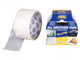 Tape: duct | W: 48mm | L: 5m | Thk: 0.18mm | transparent | acrylic | 200%