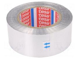 Tape: duct | W: 50mm | L: 50m | Thk: 70um | grey | acrylic | aluminium | 3%