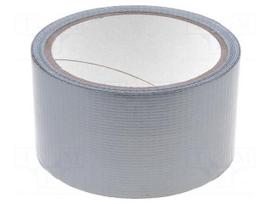 Tape: duct | W: 50mm | L: 10m | Thk: 0.2mm | silver | rubber | 0÷60°C | 5N/cm