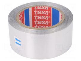 Tape: duct | W: 50mm | L: 50m | Thk: 50um | grey | acrylic | aluminium | 3%
