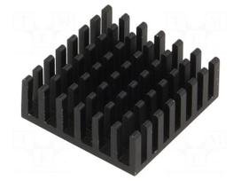 Heatsink: extruded | black | L: 27mm | W: 27mm | H: 10mm | aluminium