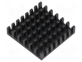 Heatsink: extruded | black | L: 27mm | W: 27mm | H: 6mm | aluminium