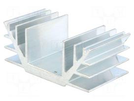 Heatsink: extruded | U | L: 40mm | W: 74mm | H: 30mm | aluminium