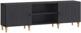 TV staliukas Televizoriaus spintelė 150 x 31 x 50 cm Juoda Apdirbta mediena