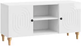 TV staliukas Televizoriaus spintelė Itin blizgi balta 102 x 34,5 x 50 cm