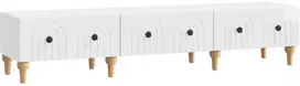 TV staliukas Televizoriaus spintelė Itin blizgi balta 147 x 34,5 x 30 cm