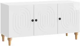 TV staliukas Televizoriaus spintelė Itin blizgi balta 99 x 34,5 x 50 cm