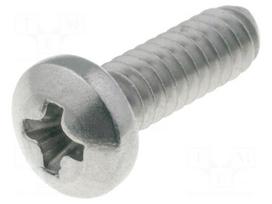 Screw | UNC4-40x9,5 | Head: cheese head | Phillips | stainless steel