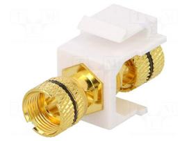 Socket | coupler | female x2 | Keystone | gold-plated | straight