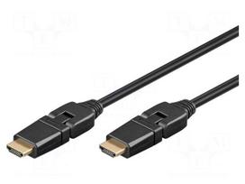 Cable | HDMI 1.4 | HDMI plug movable ±90°,both sides | 2m | black