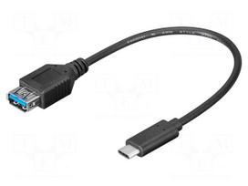 Cable | OTG,USB 3.0 | USB A socket,USB C plug | 0.2m | black | 5Gbps
