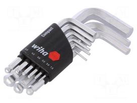 Key set | hexagon keys,spherical | Chrom-vanadium steel | Pcs: 9