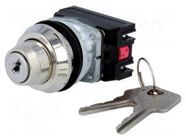 Switch: rotary with key | Stabl.pos: 2 | NC + NO | 30mm | silver | IP56