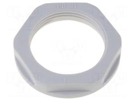 Nut | PG21 | polyamide | 36mm | grey | -40÷100°C | Thread: PG